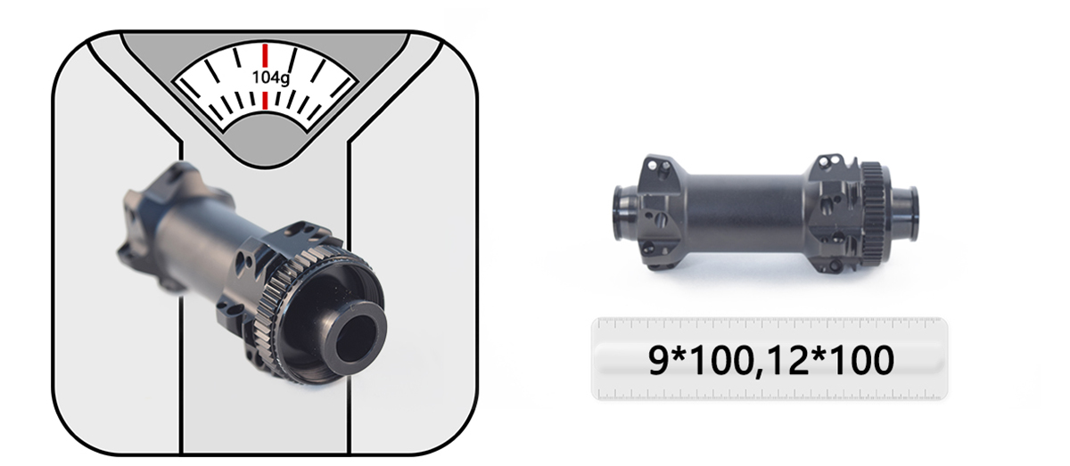 Center lock front hub, 9*100mm or 12*100mm Center lock front hub, 9*100mm or 12*100mm