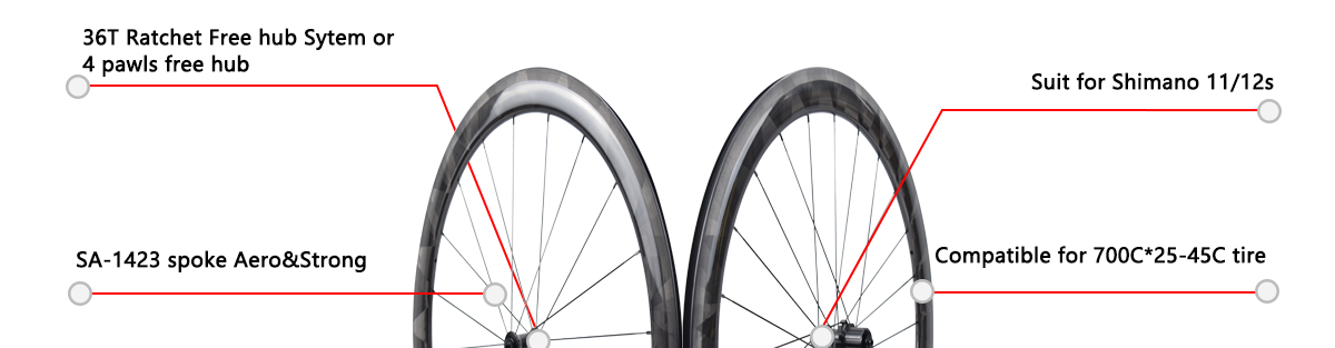 Carbon SA-RS04 Road Rim Brake Carbon Wheelset Carbon SA-RS04 Road Rim Brake Carbon Wheelset