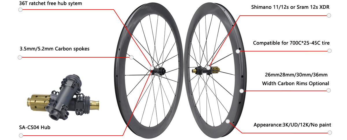 Gravel bike light carbon wheels with carbon spoke Gravel bike light carbon wheels with carbon spoke